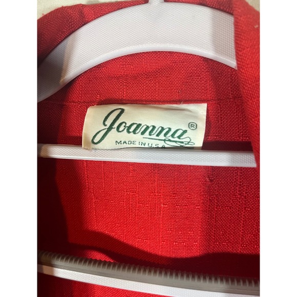 Joanna Women Red Textured One Button Blazer Jacket Size 20W - Picture 4 of 7